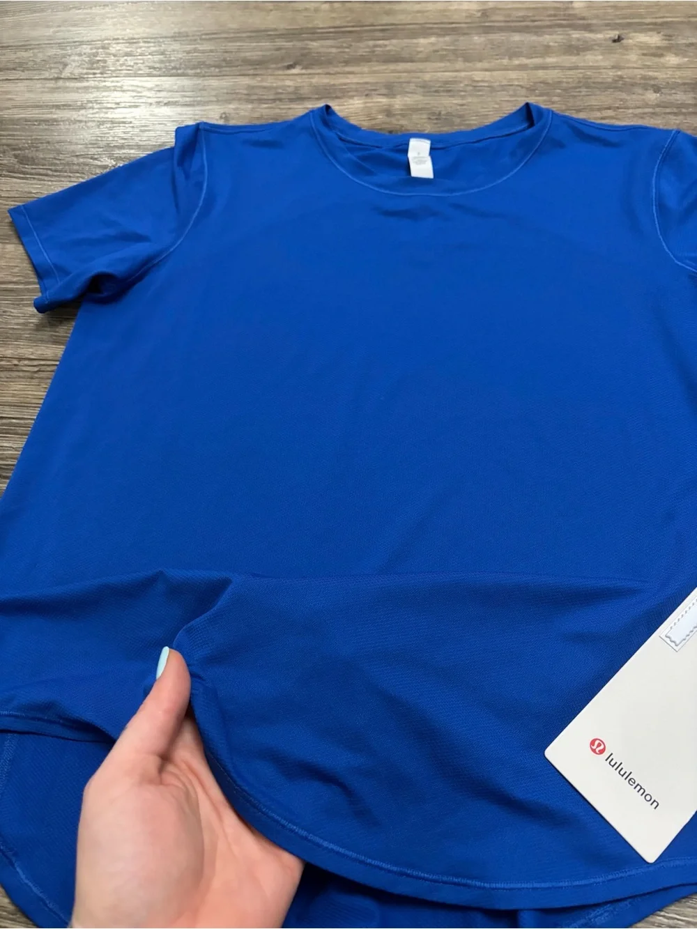 NWT Lululemon High Neck Running and Training T-Shirt (Symphony Blue) Size 6